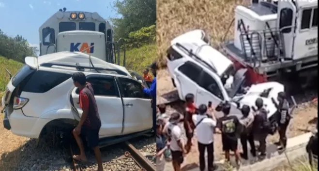 Toyota Fortuner Tertabrak KA Ijen Ekspres di Jember, Pengemudi Meninggal Dunia