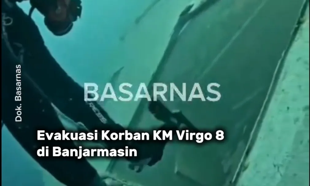 VIDEO: Proses Evakuasi Korban KM Virgo Transport 8 di Perairan Banjarmasin