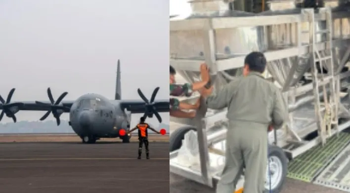 TNI AU Sebar 42 Ton Garam di Sumsel untuk Ciptakan Hujan Buatan