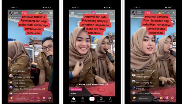 Viral! Diduga ASN di Palembang Karaoke Sambil 'Live Streaming' TikTok