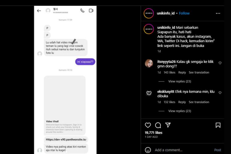 Mewaspadai Penipuan Modus Baru Melalui DM Instagram, Pelaku Kirim Link Video Mesum