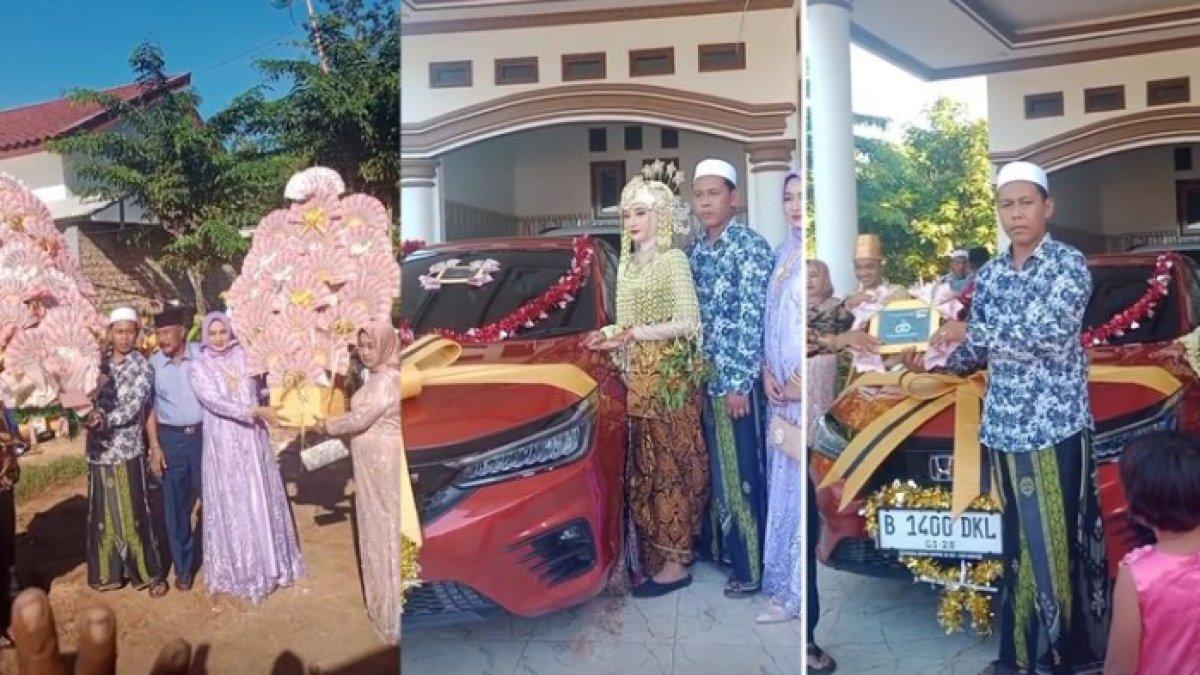 Viral Pernikahan di Madura: Pengantin Lelaki Membawa Buket Uang Raksasa dan BPKB Mobil sebagai Seserahan