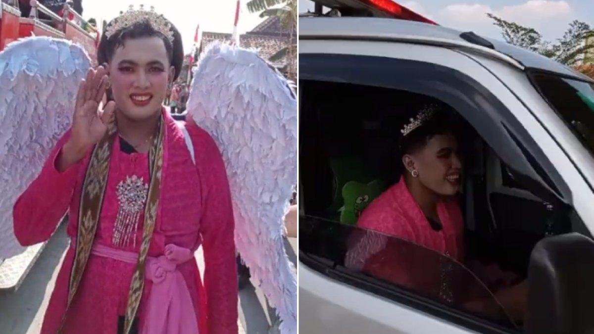 Viral Sopir Ambulans di Sragen Pakai Kebaya untuk Jemput Pasien,Tinggalkan Karnaval