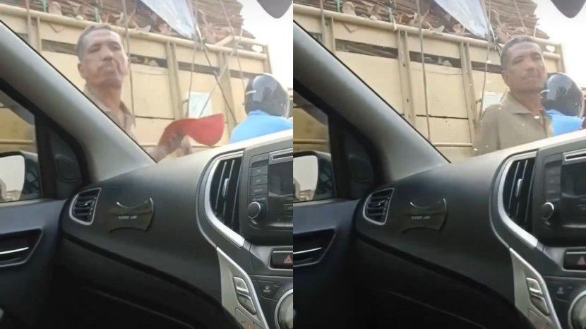 Viral Pengemis Arogan Ludahi Mobil di Bandung