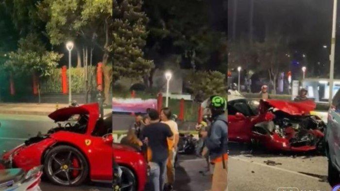 Viral Ferrari Tabrak 5 Kendaraan di Bundaran Senayan