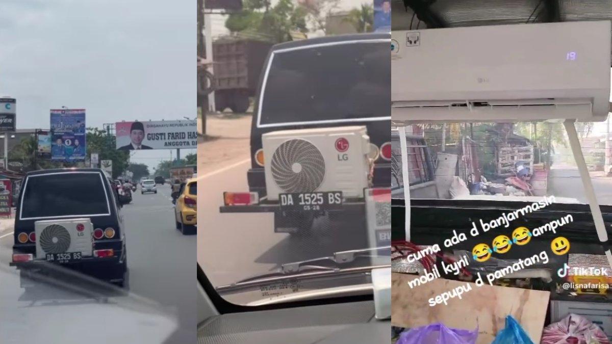 Viral Mobil Pasang AC Rumah Sebagai Pendingin di Banjarmasin