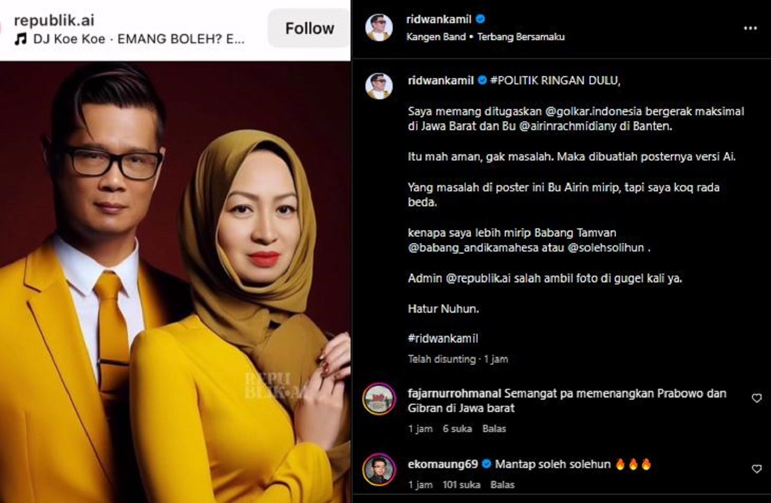 Viral Wajah Kang Emil Versi AI, Malah Merasa Potretnya Mirip Babang Tamvan