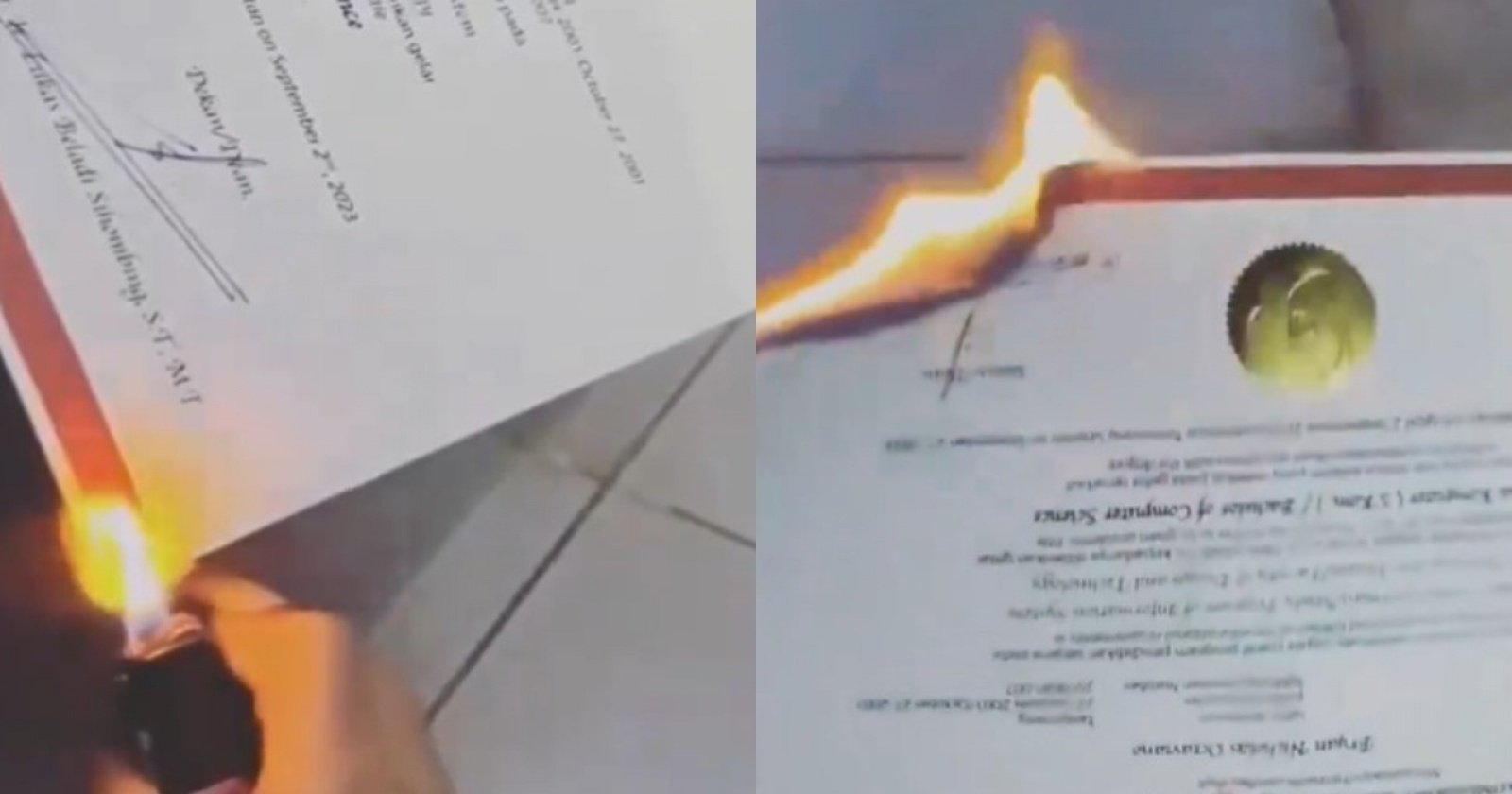 Viral Wanita Nekat Bakar Ijazah Asli Temannya, Gara-gara Pinjam Helm Telat Dikembalikan