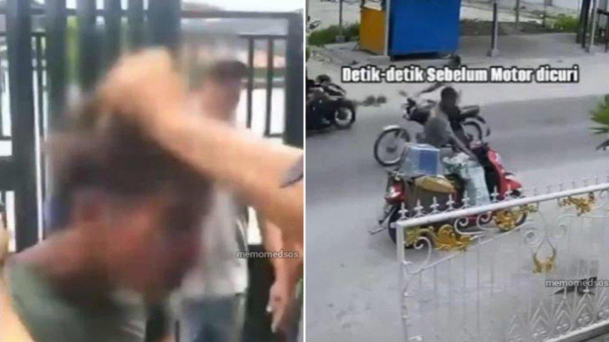 VIRAL! Maling Nekat Bawa Kabur Motor Kurir Sedang Antar Paket, Babak Belur Dihajar Massa