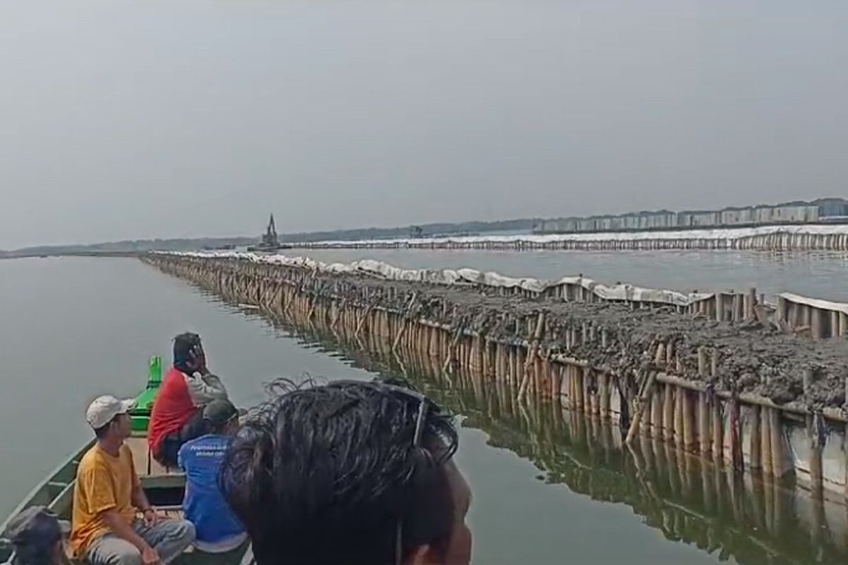 VIRAL Pagar Laut Muncul di Wilayah Pesisir Bekasi, Mirip di Pantai Tangerang