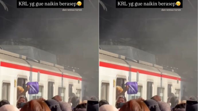 Viral Gerbong KRL Keluar Asap di Tanjung Barat