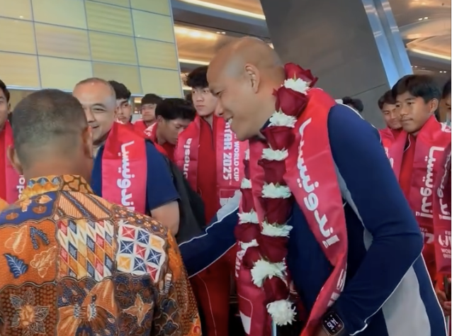 Timnas Indonesia U-17 Tiba di Qatar Disambut Meriah