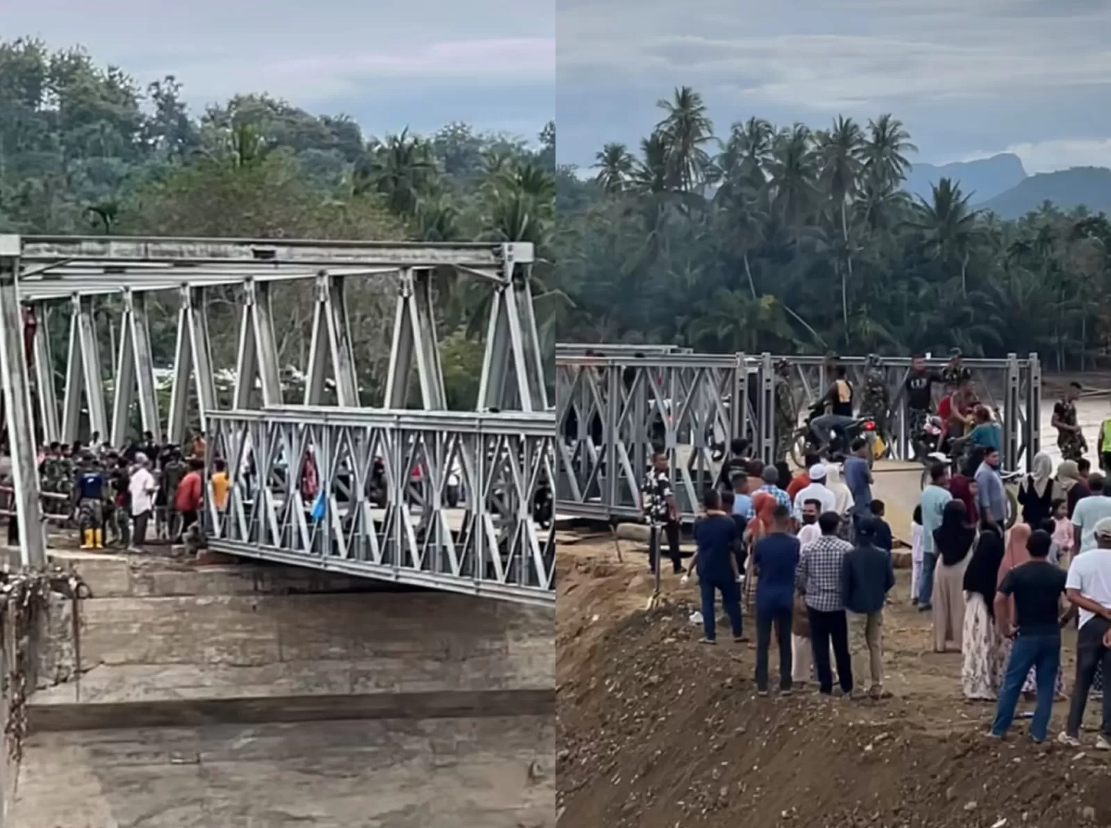 Presiden Prabowo Kunjungi Lokasi Pembangunan Jembatan Bailey di Mantuang