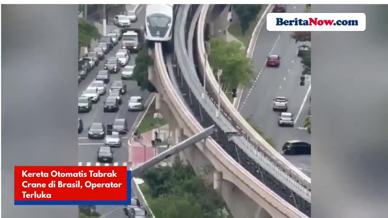 Kereta Otomatis Tabrak Crane di Brasil, Penumpang Selamat
