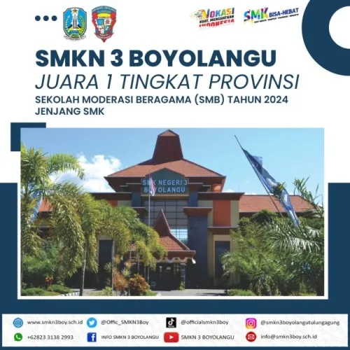 Raih Juara 1! SMK N 3 Boyolangu Unggul dalam Sekolah Moderasi Beragama Tingkat Nasional