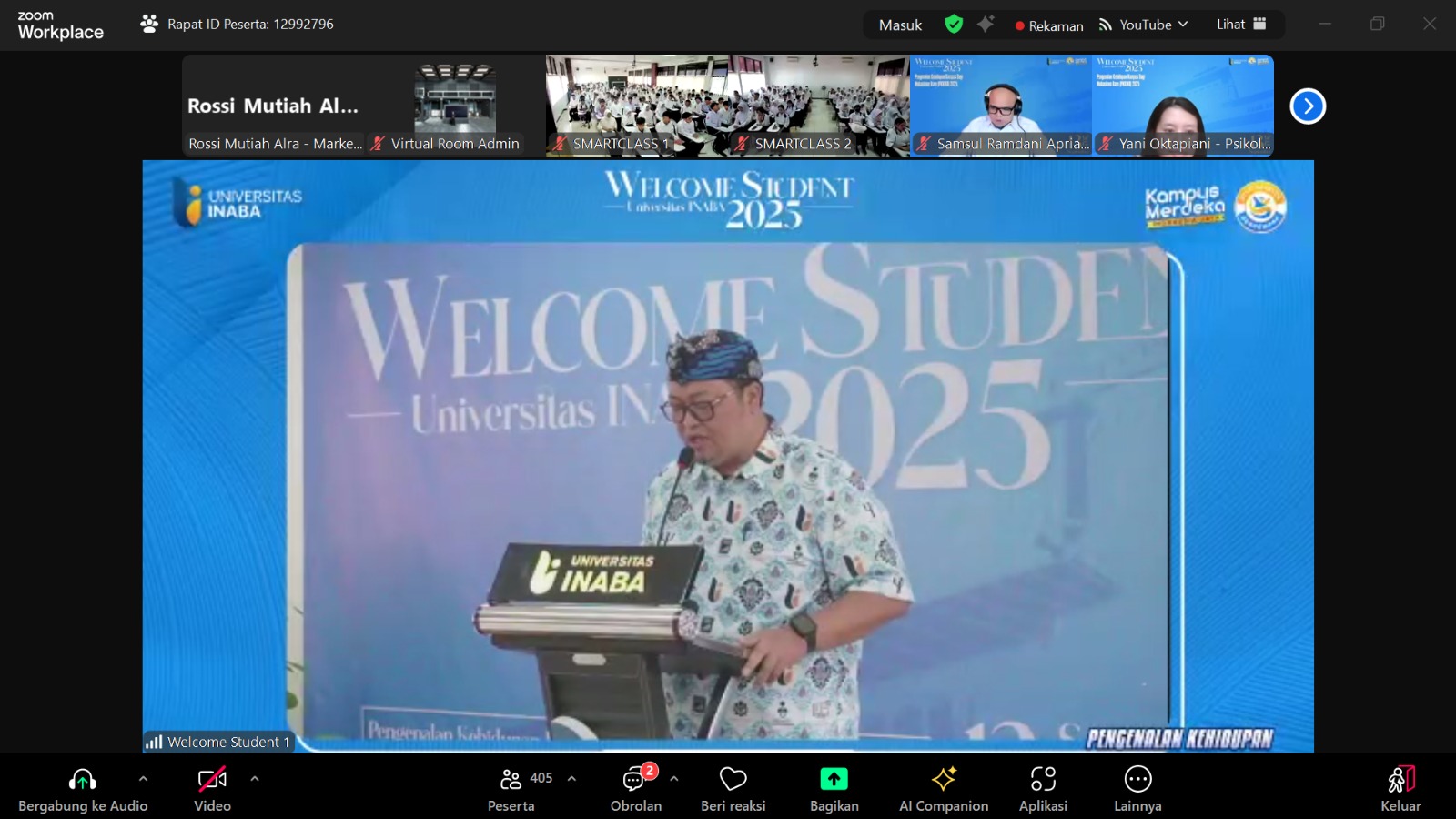 Sosialisasi Bimbingan Akademik dan Proses Pembelajaran Kelas Karyawan Universitas INABA Semester Ganjil TA 2025/2026