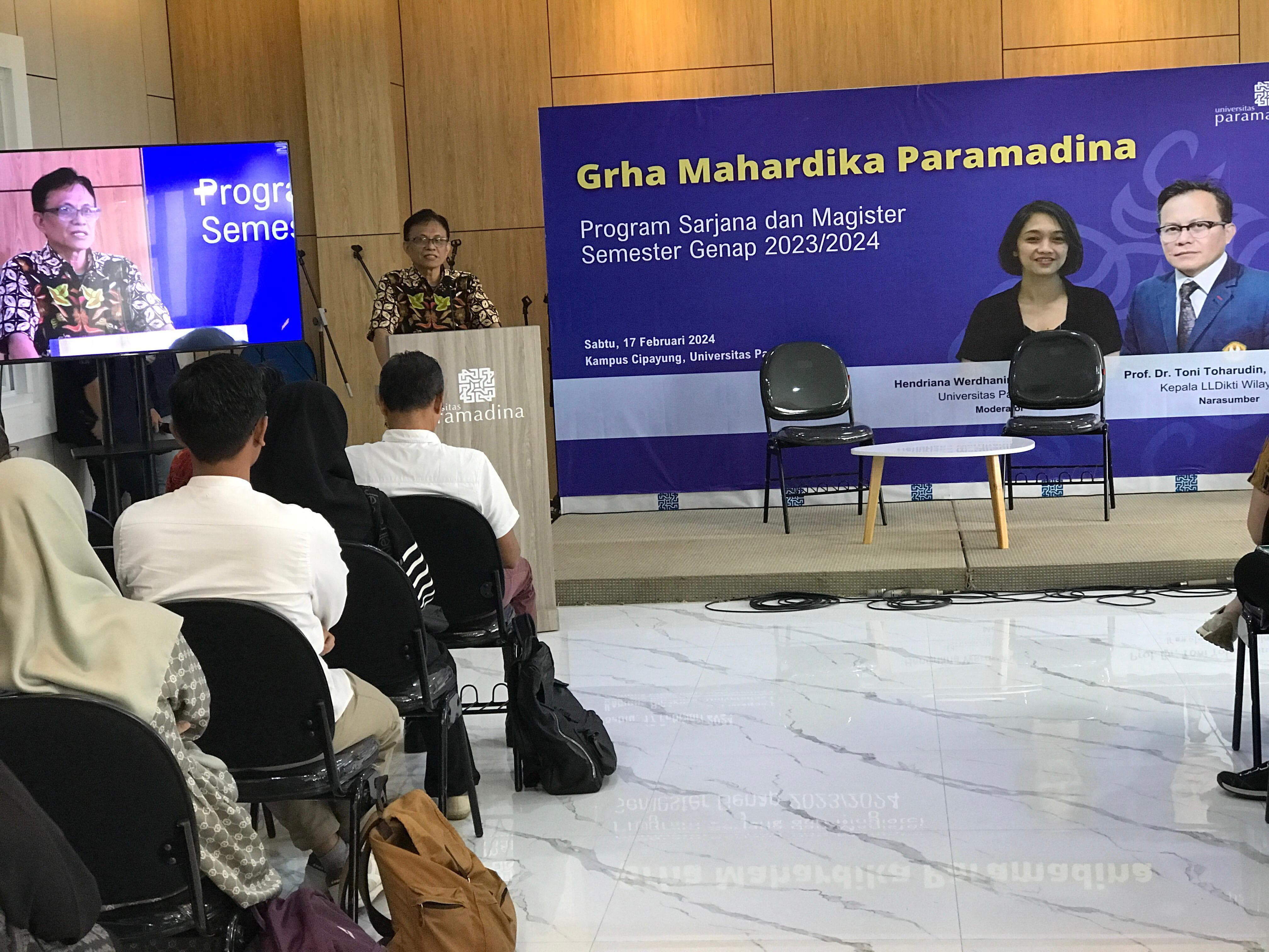 Pelantikan dan Pengarahan Mahasiswa Baru S1 S2 Kelas Karyawan Universitas Paramadina Semester Genap 2023/2024